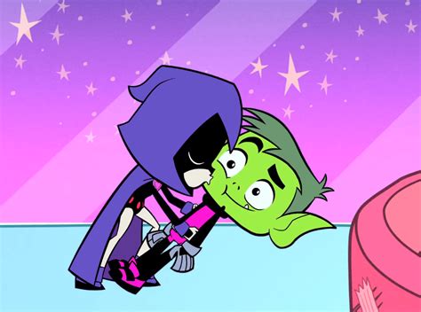 Beast Boy's kiss from Raven | ~beastboy & raven~ | Pinterest