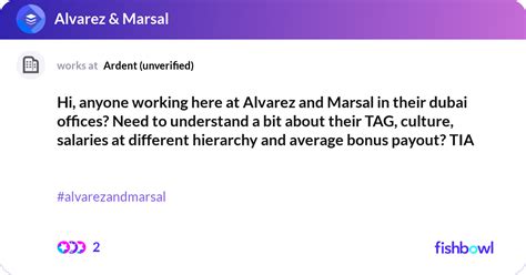 Hi, anyone working here at Alvarez and Marsal in t... | Fishbowl