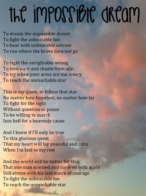 🐈 The impossible dream poem. Christian poem: "dream the impossible" by diane christian. 2022-11-02