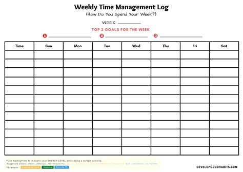 12 Time Management Worksheet for Students & Adults