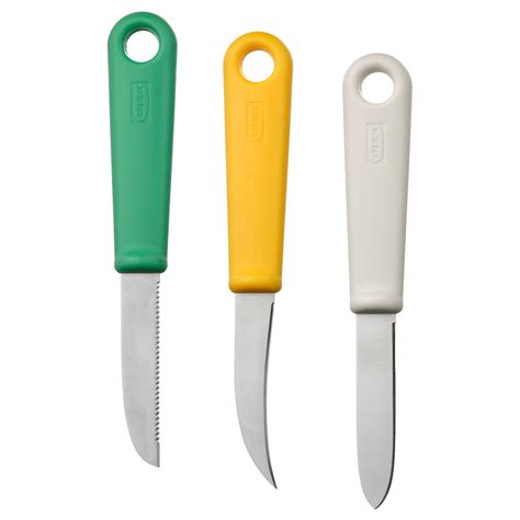 UPPFYLLD paring knife, set of 3, mixed colours - IKEA