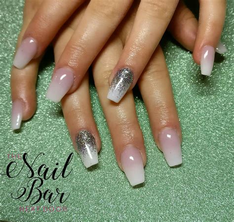 Baby boomer acrylic nails with glitter ombre. Coffin nails | Glitter nails acrylic, Acrylic ...