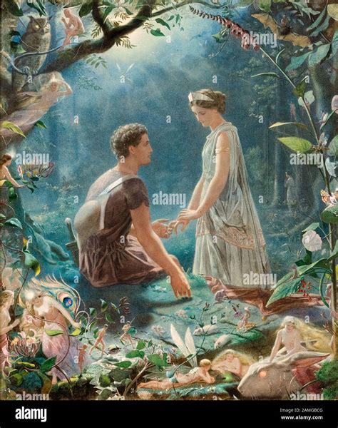 John Simmons, Hermia and Lysander, A Midsummer Night's Dream, painting ...