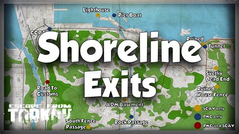 Shoreline Exit Map - All PMC and SCAV Exits with Map - Escape from Tarkov - YouTube