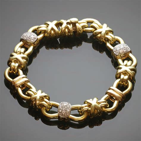 Italy 18k Link Yellow Gold Diamond Bracelet-MTSJ11240