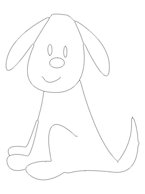 Funny Dog Tracing Worksheet coloring page - Download, Print or Color Online for Free