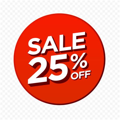 HD 25% Percent Off Sale Red Badge Discount PNG | Citypng