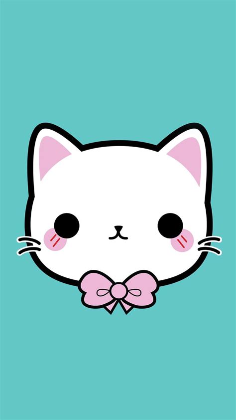 Download Cute Kawaii Cat Face Wallpaper | Wallpapers.com