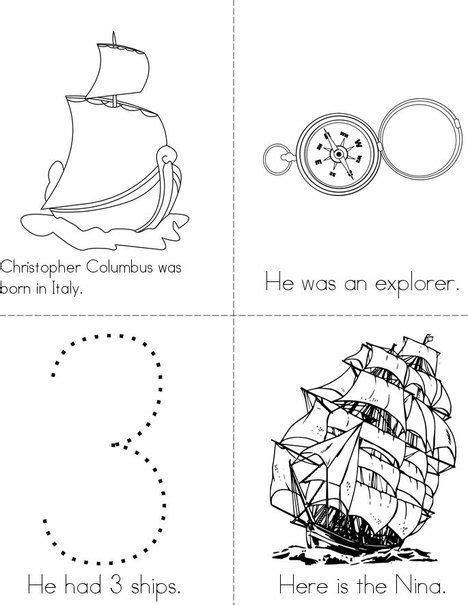 Columbus Day Mini Book Mini Book | Christopher columbus worksheets, Christopher columbus ...