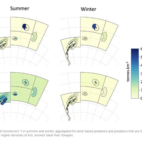 Spatial characteristics of the Antarctic krill population used in the ...