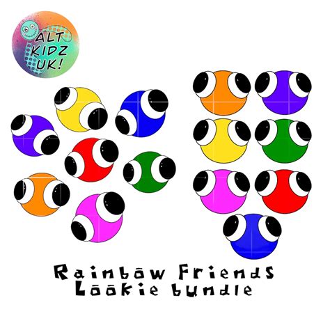 Rainbow Friends 2 Lookies Bundle PNG Roblox Characters Downloadable Images for Sublimation ...