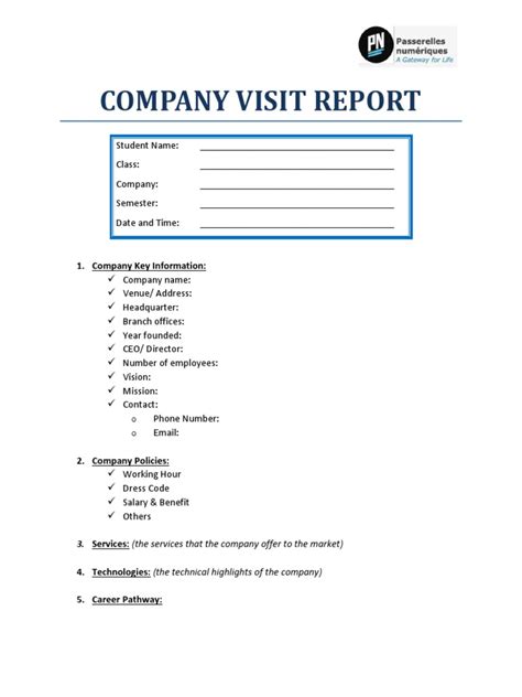 Template - Company Visit Report | PDF