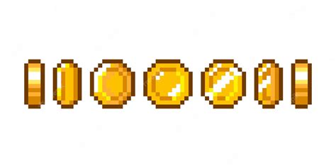 Premium Vector | Pixel gold coin animation for 16-bit retro game. golden pixelated coins. money ...