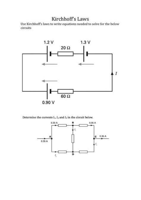 Solved Kirchhoff's Laws Use Kirchhoff's laws to write | Chegg.com