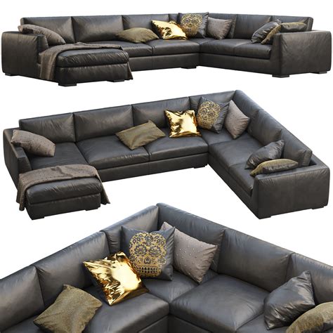 Restoration Hardware Modena Taper Arm U-Chaise Sectional Sofa 3D model | CGTrader