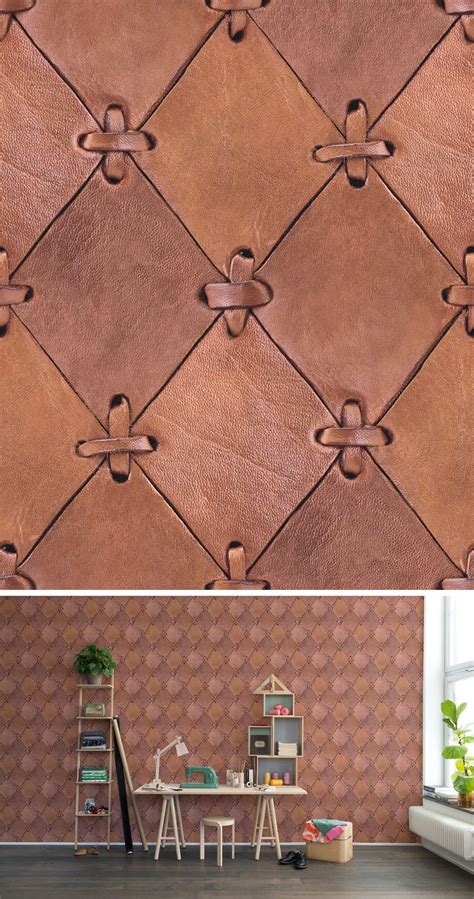 Leather Rhombs | Leather wall, Leather diy, Sewing leather