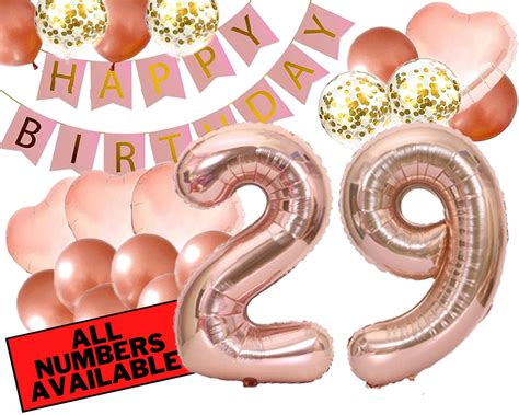 29th Birthday Decorations for Her Pink and Rose Gold 29th - Etsy