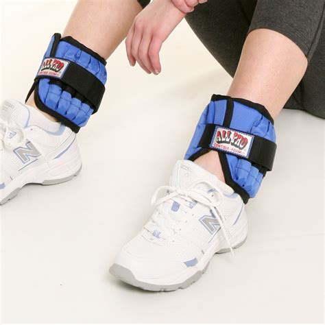 All-Pro Adjustable 2.5-lb Pair Ankle Weights : easy to add or remove 1/4-lb weighted bars