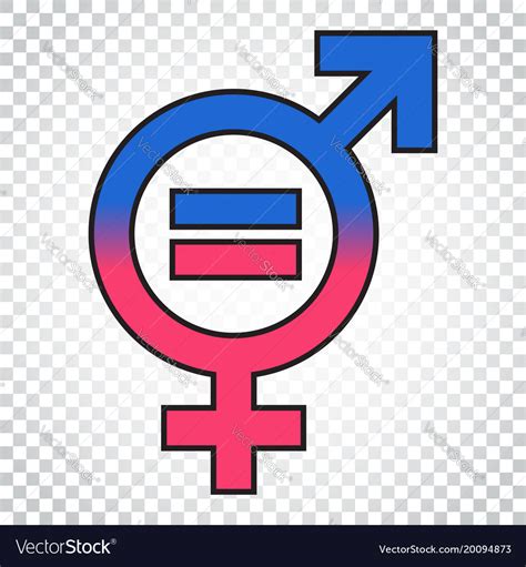 Gender equal sign icon men and women equal Vector Image