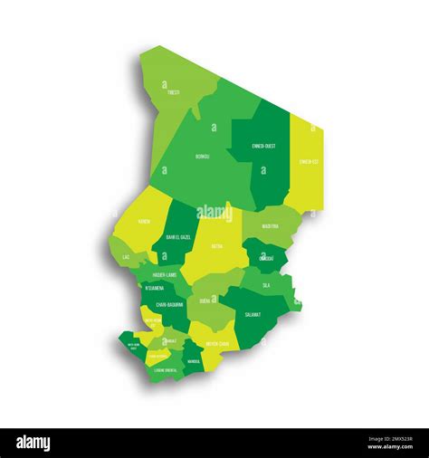 Chad political map of administrative divisions Stock Vector Image & Art ...