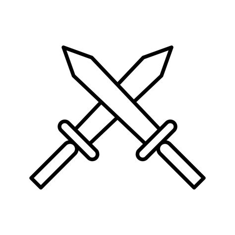 Unique Two Swords Vector Icon 14372738 Vector Art at Vecteezy