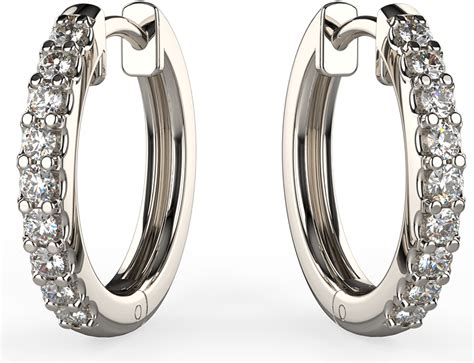 9k Or 18k Gold Diamond Hoop Earrings - Earrings - Original Size PNG Image - PNGJoy