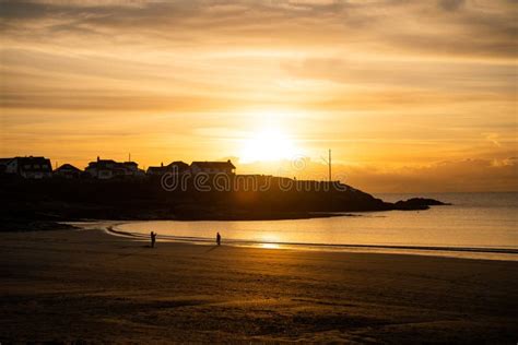 Trearddur bay Sunset stock image. Image of menai, beach - 268012737