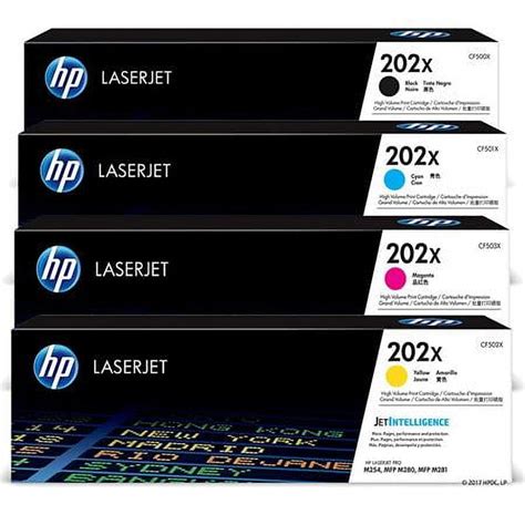 HP 202X High Yield LaserJet Toner Cartridge Set, Black 2-Pack and Cyan/Magenta/Yellow - Walmart ...