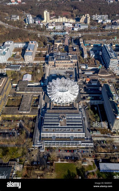 Ruhr-University Bochum RUB on the Ruhr heights, with Audi-Max in the center, in Bochum in North ...