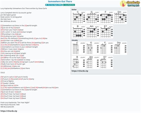 Chord: Somewhere Out There - tab, song lyric, sheet, guitar, ukulele ...