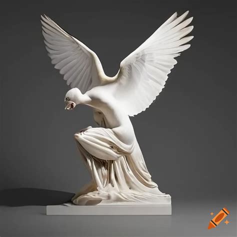 White dove sculpture with spread wings