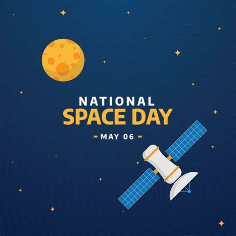 national space day celebration design template. space vector scene with ...