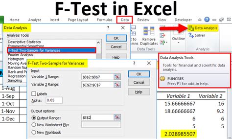 F-Test in Excel (Examples) | How To Perform Excel F-Test?