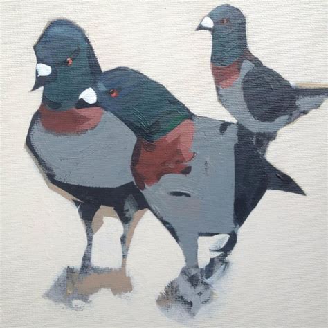 3 Pigeons Acrylic painting by Matthew Stutely | Artfinder