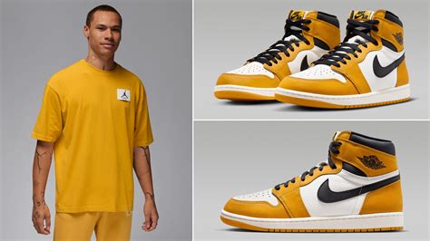 Air Jordan 1 High Yellow Ochre Shirts Hats Clothing Outfits