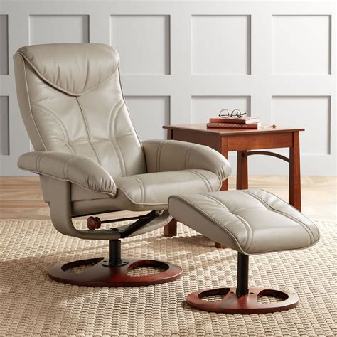 BenchMaster Newport Taupe Swivel Recliner and Slanted Ottoman - Walmart.com