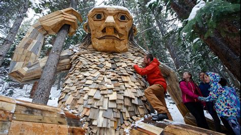 Huge wooden troll reopens at new site in Colorado ski town | 9news.com