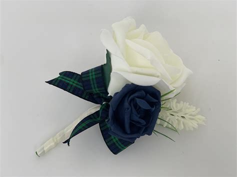 Artificial Wedding Flowers Package Scottish Tartan Ribbon