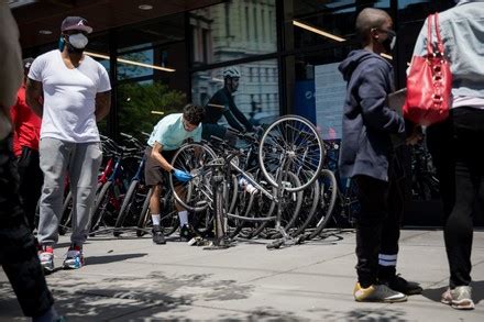 Employee Works Grove Street Bicycles During Editorial Stock Photo ...