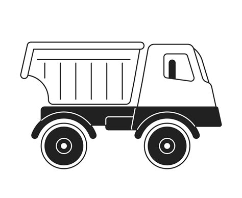 Farm truck countryside black and white 2D cartoon object. Farmer transport. Retro pickup truck ...