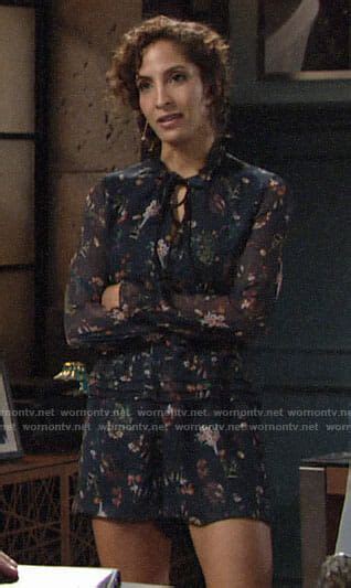 Lily’s navy floral romper on The Young and the Restless | Floral romper ...