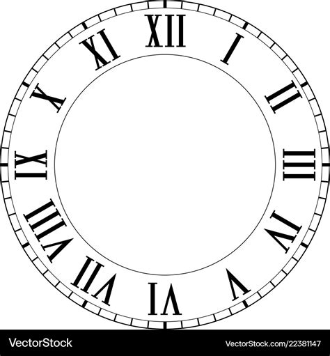 Clock face with roman numerals Royalty Free Vector Image