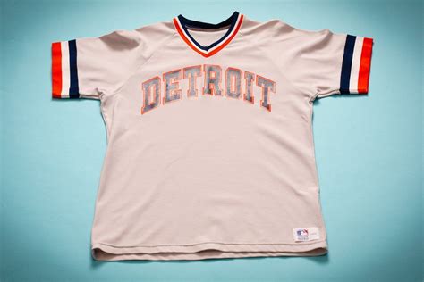 80s Detroit Tigers Sand Knit Jersey, M/L, Vintage Sportswear | Vintage ...