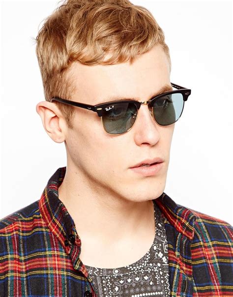 Lyst - Ray-Ban Polarized Clubmaster Sunglasses in Black for Men