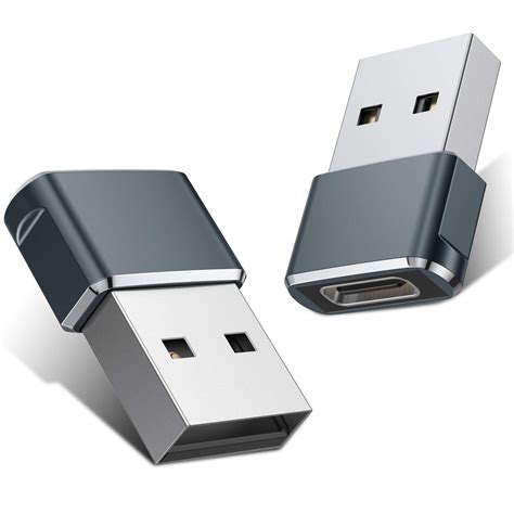 Buy Basesailor USB C Female to USB Male Adapter (Pack of 2) - Gray ...