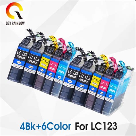 10Pack Ink Cartridges for Brother LC123 mfc J4510DW MFC J4610DW Printer Ink Cartridge LC 123 MFC ...