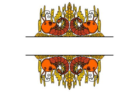 Shrimp With Demon Skull Head Ornament Border 24682966 PNG