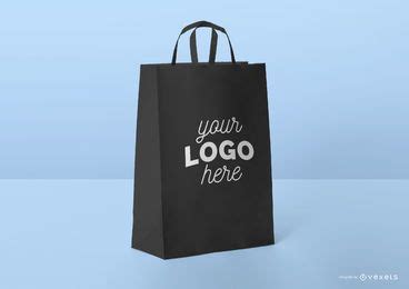 Black Shopping Bag Mockup PSD Editable Template