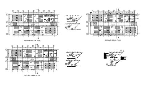 Architectural plan of 5 storey school building 32.24mtr x 16.08mtr with detail in dwg file - Cadbull