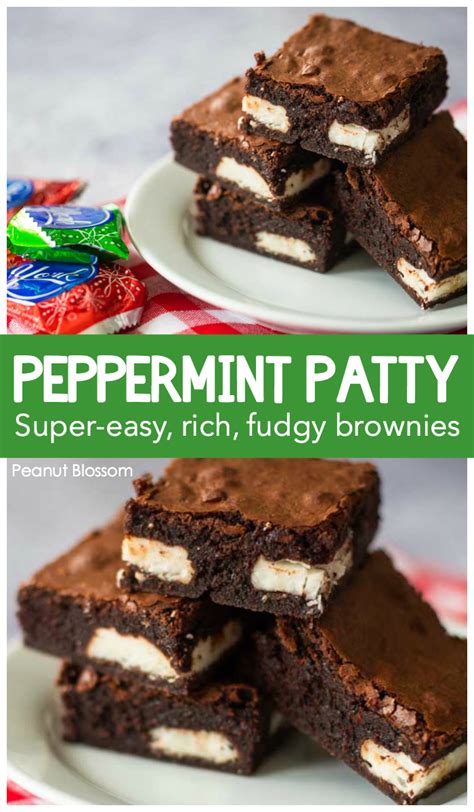 Easy peppermint patty brownies little bakers love to serve - Peanut Blossom